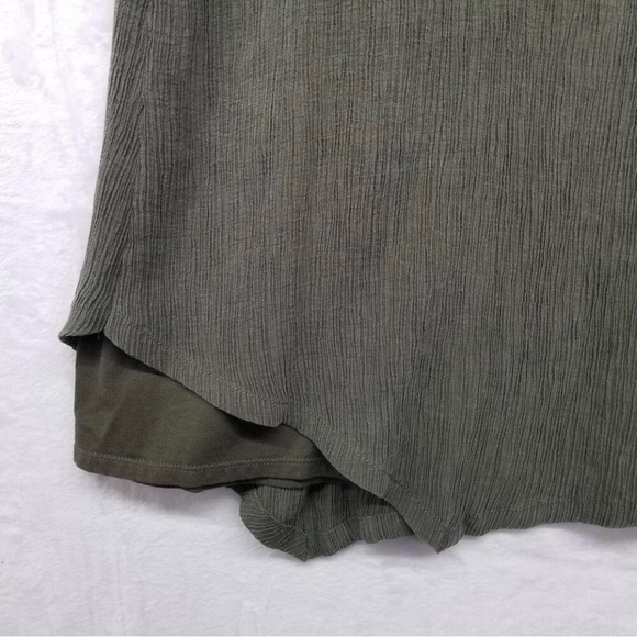 J. Jill Pure Jill Lagenlook Tank Dress XL Dark Olive Green Gauze Jersey layered - Picture 11 of 11